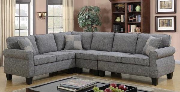 LHF/RHF Grey Fabric Sectional - B5351 - Furnish 4Less